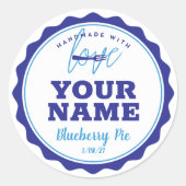 Blue Bakery Label Keuken Sticker (Voorkant)