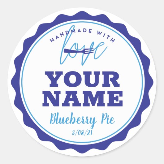 Blue Bakery Label Keuken Sticker (Voorkant)
