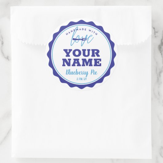 Blue Bakery Label Keuken Sticker (Tas)