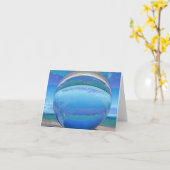 Blue Ball Verjaardag Kaart (Gele Bloem)