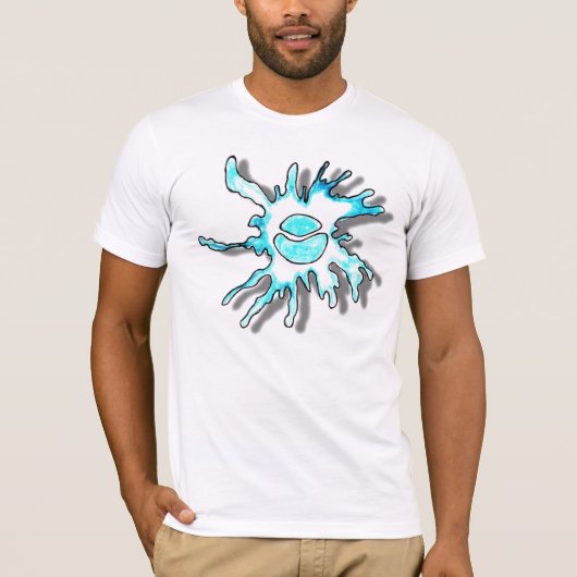 Blue Ball Water Splash T-shirt (Voorkant)