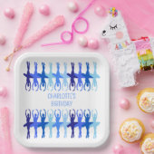 Blue Ballerina Group Silhouettes Personalized Papieren Bordje (Feest)