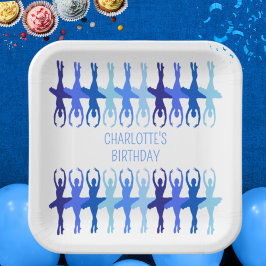 Blue Ballerina Group Silhouettes Personalized Papieren Bordje