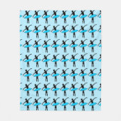 Blue Ballerina Silhouettes Dance Teacher Ballet Fleece Deken (Voorkant)