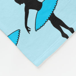 Blue Ballerina Silhouettes Dance Teacher Ballet Fleece Deken