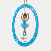 Blue Ballerina Snowflakes Persoonlijke kerstmis Keramisch Ornament (Links)