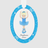 Blue Ballerina Snowflakes Persoonlijke kerstmis Ornament (voorkant)