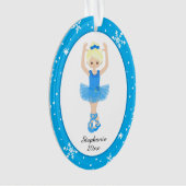 Blue Ballerina Snowflakes Persoonlijke kerstmis Ornament (voorkant)