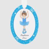 Blue Ballerina Snowflakes Persoonlijke kerstmis Ornament (voorkant)