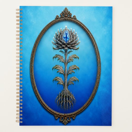 Blue Ballerina Stone Flower Notebook Planner (Voorkant)