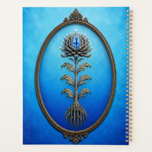 Blue Ballerina Stone Flower Notebook Planner (Achterkant)