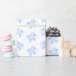 Blue Ballet Birthday Pointe Shoes Cadeaupapier
