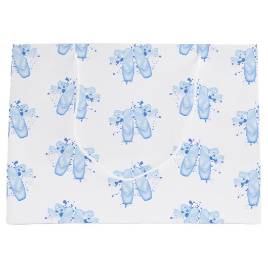 Blue Ballet Birthday Pointe Shoes Groot Cadeauzakje (Voorkant)