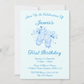Blue Ballet Birthday Pointe Shoes Kaart (Voorkant)
