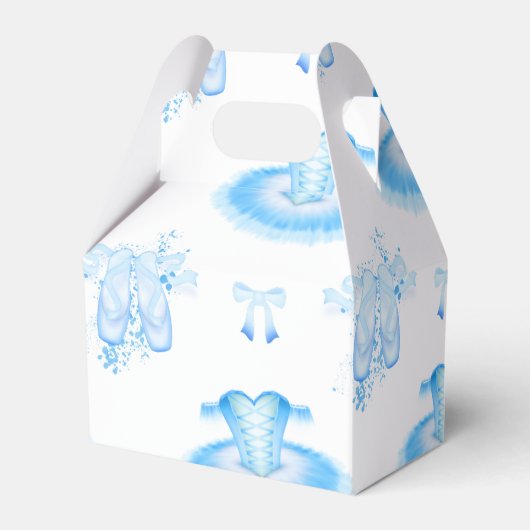 Blue Ballet Birthday Tutu & Pointe Shoes Bedankdoosjes (Achterkant)