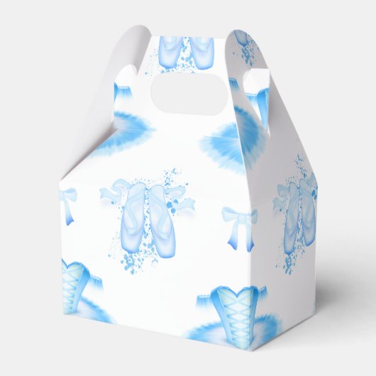 Blue Ballet Birthday Tutu & Pointe Shoes Bedankdoosjes (Voorkant Zijde)