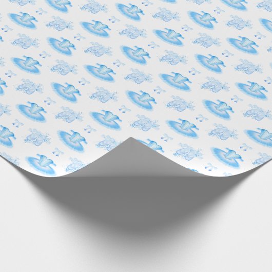 Blue Ballet Birthday Tutu & Pointe Shoes Cadeaupapier (Hoek)