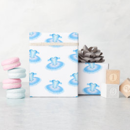 Blue Ballet Birthday Tutu Waterverf Cadeaupapier