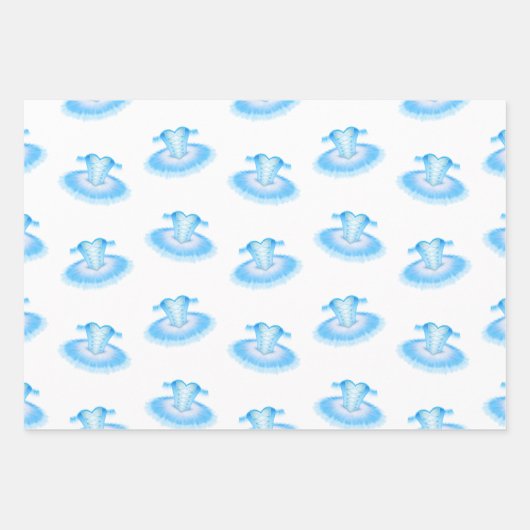 Blue Ballet Birthday Tutu Waterverf Inpakpapier Vel (Voorkant 3)
