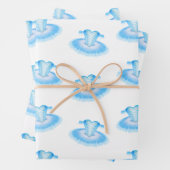 Blue Ballet Birthday Tutu Waterverf Inpakpapier Vel (In situ)