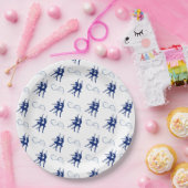 Blue Ballet Dancer Pattern Papieren Bordje (Feest)