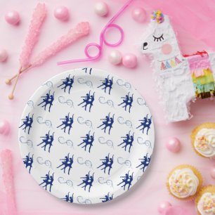 Blue Ballet Dancer Pattern Papieren Bordje