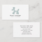 Blue Balloon Animal Party Event Planner Visitekaartje (Voorkant / Achterkant)