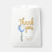 Blue Balloon Baby shower Favoriet Bag met Eucalypt Bedankzakje (Voorkant)