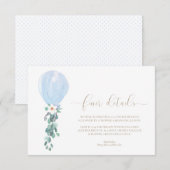 Blue Balloon Baby shower Finer Details Kaarten (Voorkant / Achterkant)