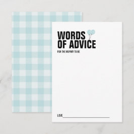 Blue Balloon Baby shower Mammie Advice Kaart