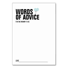 Blue Balloon Baby shower Mammie Advice Kaart