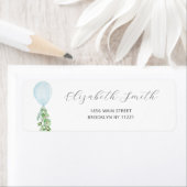 Blue Balloon Baby shower Return Address Label (Insitu)