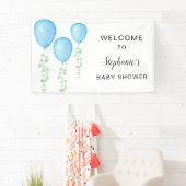 Blue Balloon Baby shower Welkom Spandoek (Insitu)