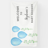 Blue Balloon Baby shower Welkom Spandoek (Verticaal)