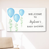 Blue Balloon Baby shower Welkom Spandoek