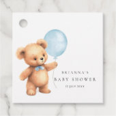 Blue Balloon Beer Baby shower Bedankjes Labels (Voorkant)