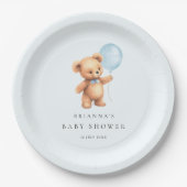 Blue Balloon Beer Baby shower Papieren Bordje (Voorkant)