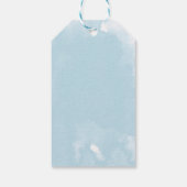 Blue Balloon Bow Greenery Baby Shower Thank You Cadeaulabel (Achterkant)