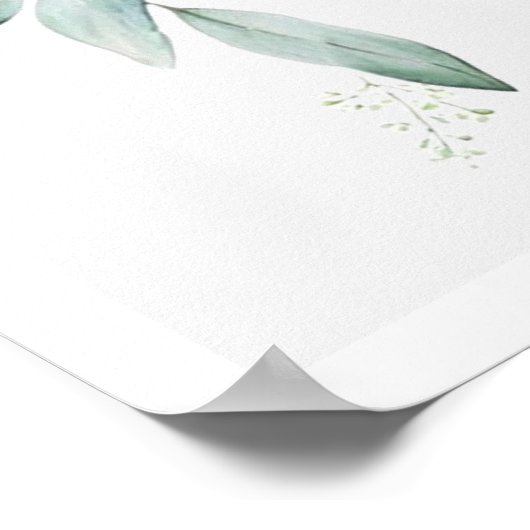 Blue Balloon Bow Greenery Baby Shower Welcome Poster (Hoek)