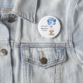 Blue Balloon Boy Baby shower Button (In situ)