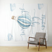 Blue Balloon Boy Baby shower Foto Achtergrond Wandkleed (In Situ (horizontaal))