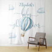 Blue Balloon Boy Baby shower Foto Achtergrond Wandkleed (In situ)