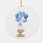 Blue Balloon Boy Baby shower Ornament (Achterkant)