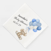 Blue Balloon Boy Baby shower Papier Servet (Hoek)