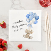 Blue Balloon Boy Baby shower Papier Servet (Insitu)