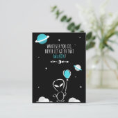 Blue Balloon Briefkaart beroemd gemaakt door Alien (Staand voorkant)
