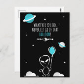 Blue Balloon Briefkaart beroemd gemaakt door Alien (Voorkant / Achterkant)