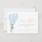 Blue Balloon Diaper Raffle Ticket Kaart (Voorkant)