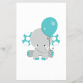 BLUE BALLOON ELEPHANT ABC BABY SHOWER GAME KAART (Achterkant)