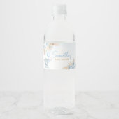 Blue Balloon Elephant Baby shower Waterfles Etiket (Voorkant)